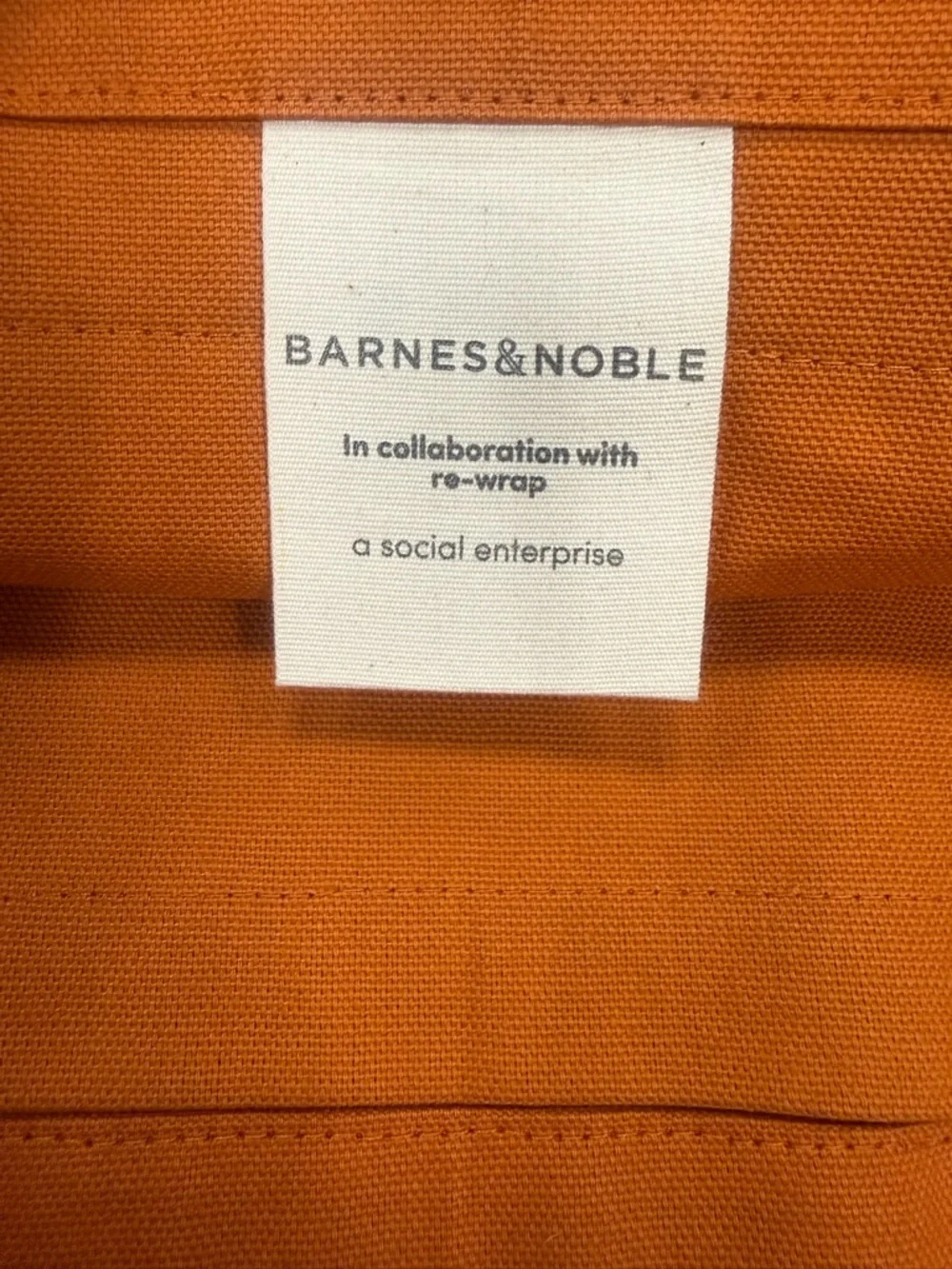 Barnes & Noble “A Bag of Books” Tote Bag 100% Cotton Rust Orange Canvas 15x14x5